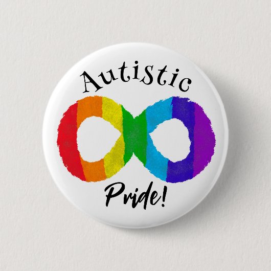 Autistic Pride Neurodiversity Autisme Rainbow Ronde Button 5,7 Cm (Voorkant)