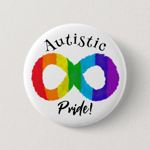 Autistic Pride Neurodiversity Autisme Rainbow Ronde Button 5,7 Cm