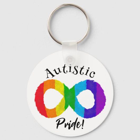Autistic Pride Neurodiversity Autisme Rainbow Sleutelhanger (Achterkant)