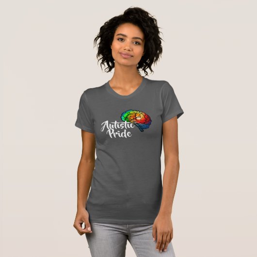 Autistic Pride Rainbow Brain T-Shirt (Voorkant volledig)