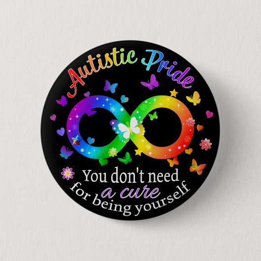 Autistic Pride Ronde Button 5,7 Cm (Voorkant)