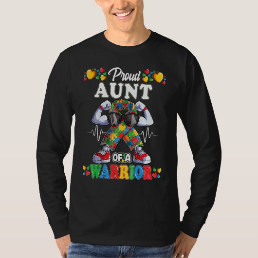 Autistic Ribbon Puzzle Aunt Of Autism Awareness Wa T-shirt (Voorkant)