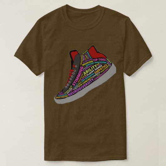 Autistic Sneaker Wordart T-shirt (Design voorkant)