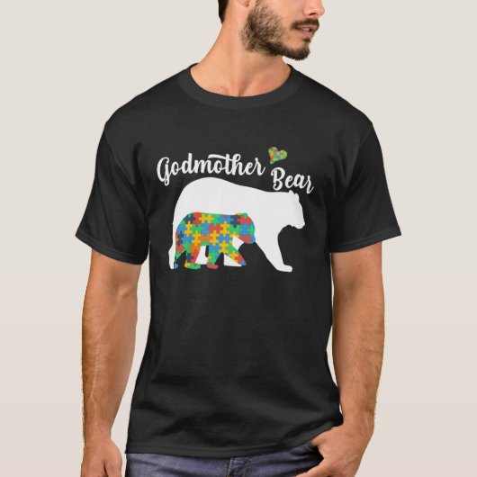 Autistic Support Autism Awareness Godmother Bear M T-shirt (Voorkant)