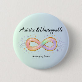 Autistic Unstoppable Pastel Infinity Symbol Gift Ronde Button 5,7 Cm