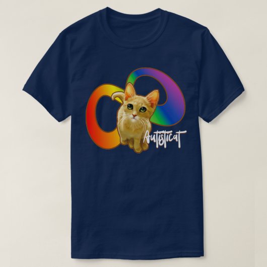 Autisticat autistic cat pride rainbow infinity spu t-shirt (Design voorkant)