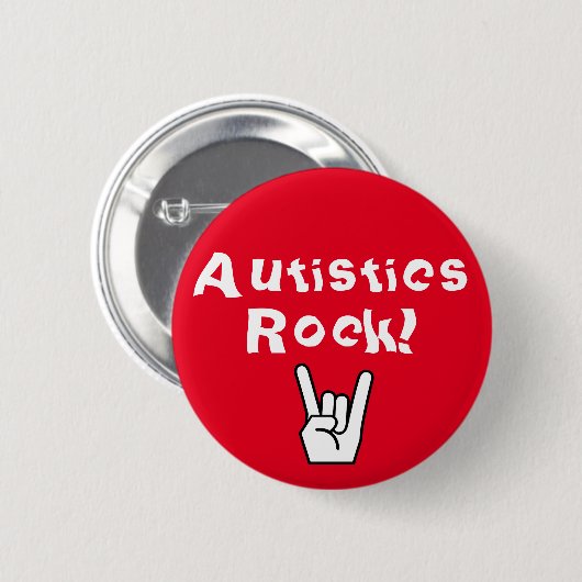 Autistics Rock! Ronde Button 5,7 Cm (Voorkant /achterkant)