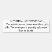 AUTISTIEK vs. NEUROTYPISCH Bumpersticker (Voorkant)