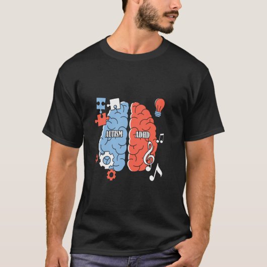 Autistisch & ADHD Autisme Hyperactiviteit Neurodiv T-shirt (Voorkant)