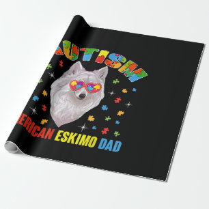 Autistisch Autism American Eskimo Dad Puzzle Pie Cadeaupapier