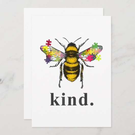 Autistisch | Autism be Sind bijenhouder Puzzle Pie Bedankkaart (Voorkant / Achterkant)