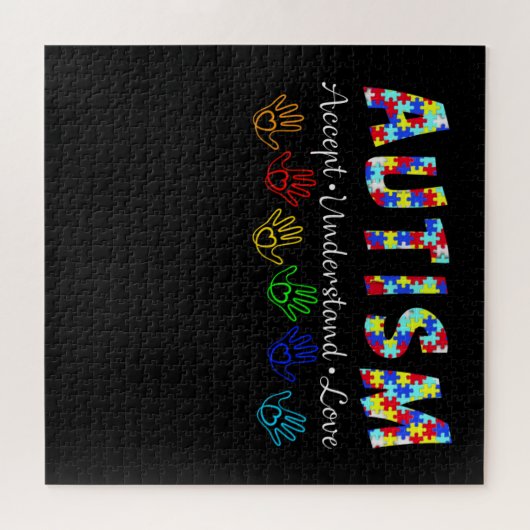 Autistisch | Autisme accepteert begrip liefde Legpuzzel (Horizontaal)