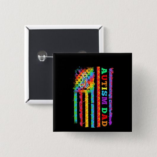 Autistisch | Autisme autistisch paps Vlag Verenigd Vierkante Button 5,1 Cm (Voorkant /achterkant)