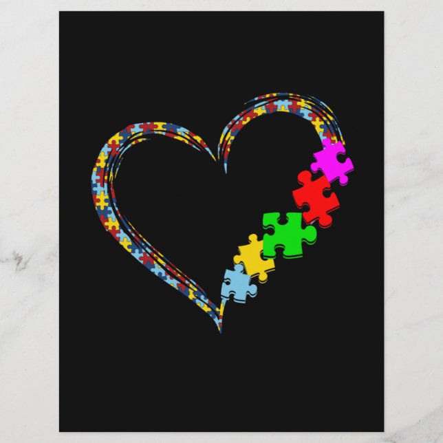 Autistisch | Autisme — Heart Puzzle Piece Briefhoofd (Voorkant)