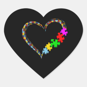 Autistisch   Autisme — Heart Puzzle Piece Hart Sticker