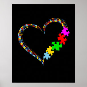 Autistisch   Autisme — Heart Puzzle Piece Poster