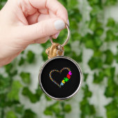 Autistisch | Autisme — Heart Puzzle Piece Sleutelhanger (Hand)