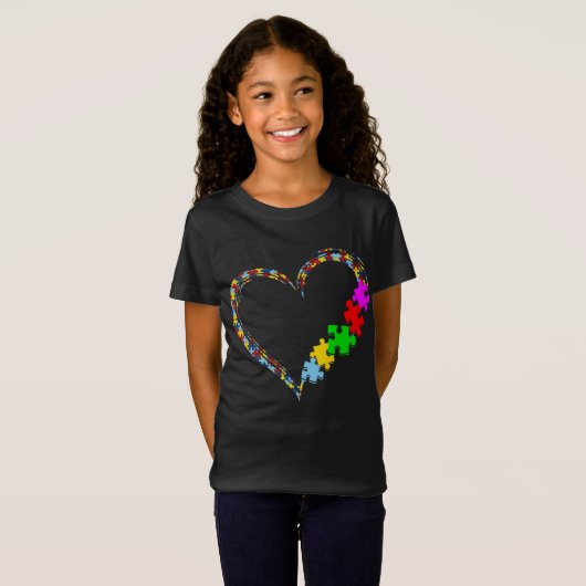 Autistisch | Autisme — Heart Puzzle Piece T-shirt (Voorkant volledig)