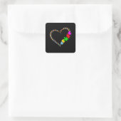 Autistisch | Autisme — Heart Puzzle Piece Vierkante Sticker (Tas)