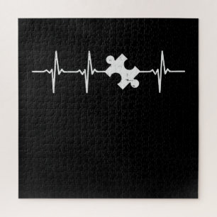 Autistisch   Autisme Heartbeat Puzzle Piece Legpuzzel