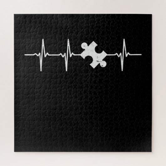 Autistisch | Autisme Heartbeat Puzzle Piece Legpuzzel (Verticaal)