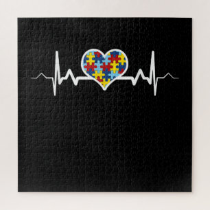 Autistisch   Autisme Heartbeat Puzzle Pride Legpuzzel