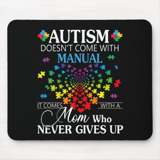 Autistisch | Autisme komt niet met handleiding Muismat (Voorkant)