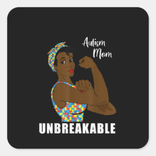 Autistisch   Autisme mam onbreekbaar puzzelstuk Vierkante Sticker