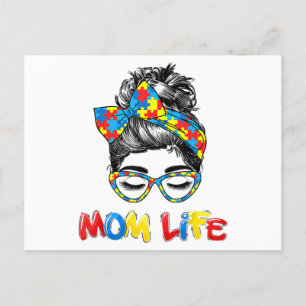 Autistisch bewustzijn Mam-Life Shirten Vrouwen Briefkaart