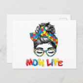 Autistisch bewustzijn Mam-Life Shirten Vrouwen Briefkaart (Voorkant / Achterkant)