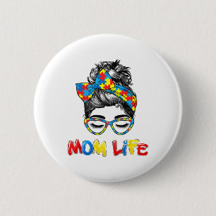 Autistisch bewustzijn Mam-Life Shirten Vrouwen Ronde Button 5,7 Cm