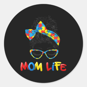 Autistisch Bewustzijn Moeder-Leven Vrouwen Mama Gi Ronde Sticker