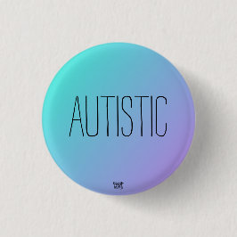 "Autistisch" blauw-Paars autisme/neurodiversiteit Ronde Button 3,2 Cm