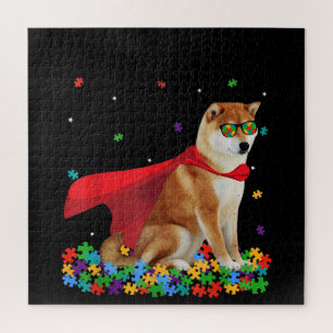 Autistisch Cool Shiba Inu Dog Hero Autism Puzzle Legpuzzel
