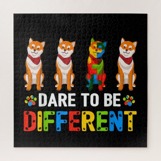 Autistisch | Dare to be different Cute Shiba in u  Legpuzzel (Verticaal)