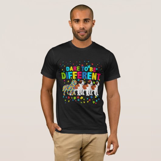 Autistisch | Dare to be different Saint Bernard Do T-shirt (Voorkant volledig)