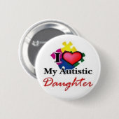 autistisch dochter ronde button 5,7 cm (Voorkant /achterkant)