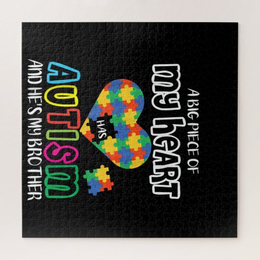 Autistisch | Een groot stuk mijn hart heeft autism Legpuzzel (Horizontaal)