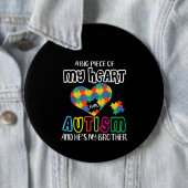 Autistisch | Een groot stuk mijn hart heeft autism Ronde Button 6,0 Cm (In situ)