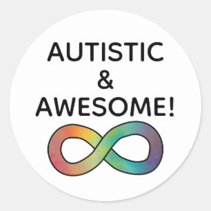 Autistisch en Geweldige! Aanvaarding van neurodive Ronde Sticker
