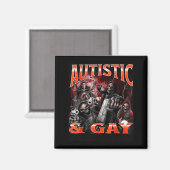 Autistisch En Homo Grappig Harde Skelet Meme Bootl Magneet (Voorkant / Achterkant)