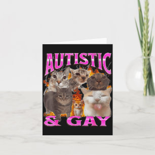 Autistisch En Homo Grappige Kat Meme Bootleg Grafi Kaart