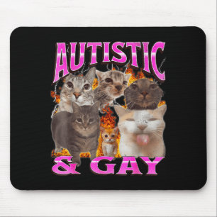 Autistisch En Homo Grappige Kat Meme Bootleg Grafi Muismat
