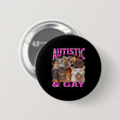 Autistisch En Homo Grappige Kat Meme Bootleg Grafi Ronde Button 5,7 Cm (Voorkant /achterkant)