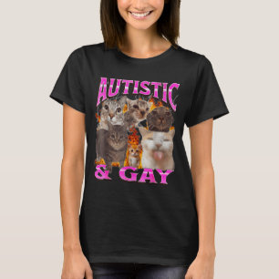 Autistisch En Homo Grappige Kat Meme Bootleg Grafi T-shirt