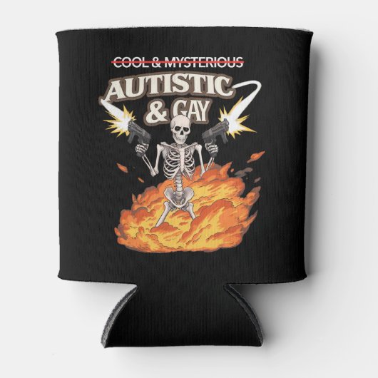 Autistisch en homo skelet grappig autisme bewustzi blikjeskoeler (Voorkant)