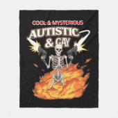 Autistisch en homo skelet grappig autisme bewustzi fleece deken (Voorkant)