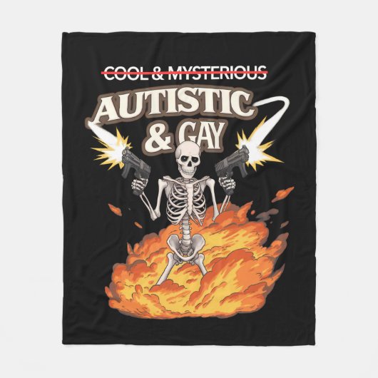 Autistisch en homo skelet grappig autisme bewustzi fleece deken (Voorkant)