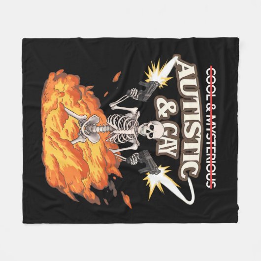 Autistisch en homo skelet grappig autisme bewustzi fleece deken (Voorkant (Horizontaal))