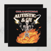 Autistisch en homo skelet grappig autisme bewustzi kaart (Voorkant / Achterkant)